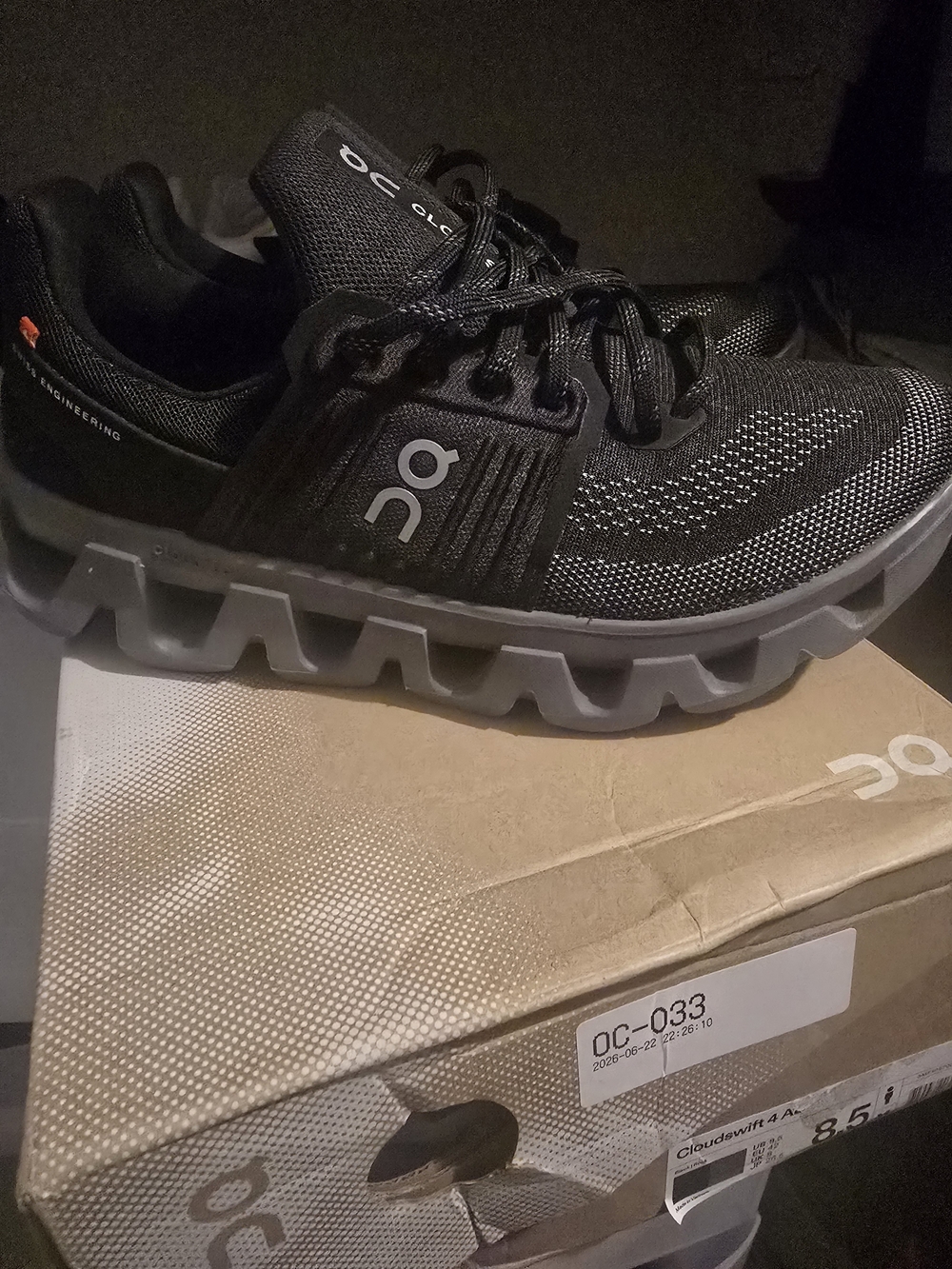 On Running Men's Black Knit Cloudswift 4 AD Sneakers